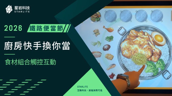 【觸控快手互動】廚房快手換你當｜2026 鐵路便當節 - 手繪食材限時組便當 - 互動設計案例