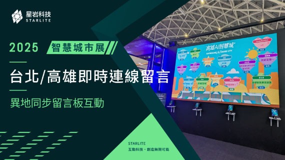 【異地同步技術】跨越城市的對話｜2025 智慧城市展 - 台北/高雄即時連線留言 - 互動設計案例